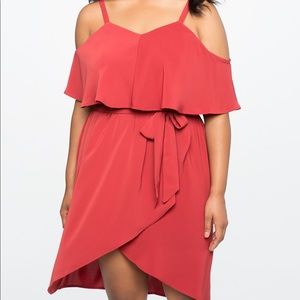 Eloquii Wrap Skirt Cold Shoulder Dress